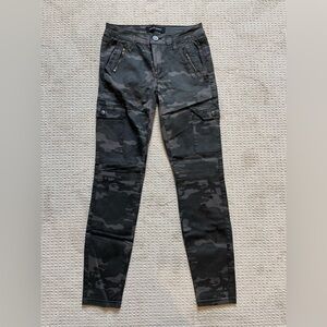 Ashley Mason Black & Charcoal Camo Cargo Pants
